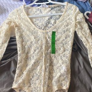 H&M Cream Lace Bodysuit